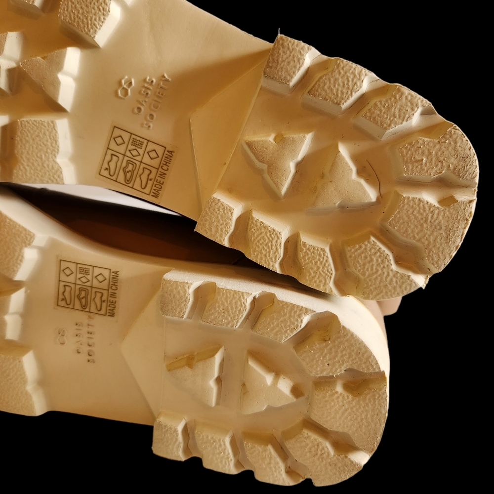 Oasis Society Lug Sole Combat Boots Beige/ Latte  Size 9 - Picture 10 of 13